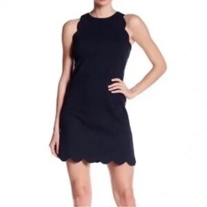 🌺 2/$20 Vince Camuto Sleeveless Scalloped Sheath Dress in Navy Blue Size 8
